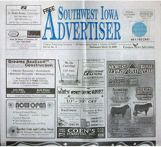 Southwest Iowa Advertiser. The Southwest Iowa Advertiser is in the Des